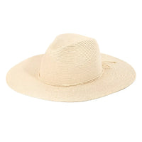 Beige wide-brimmed straw sun hat, perfect floppy fedora straw accessory for sun protection