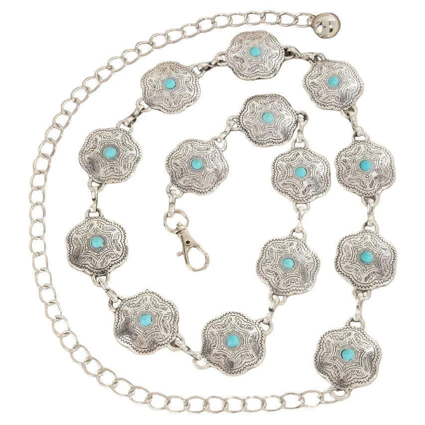 Floral Disc Western Chain Belt