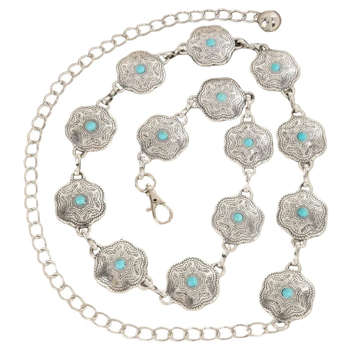 Floral Disc Western Chain Belt