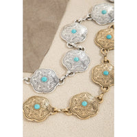 Floral Disc Western Chain Belt