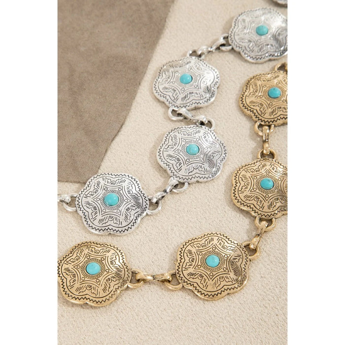 Floral Disc Western Chain Belt