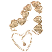 Floral Engraved Heart Chain Belt