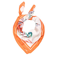 Floral Garden Print Bandana Scarf - Orange - SCARVES
