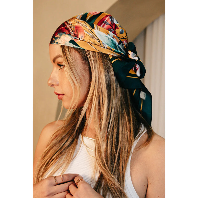 Floral Garden Print Bandana Scarf - SCARVES