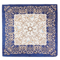 Floral Leaf Vines Pattern Scarf - Navy - SCARVES