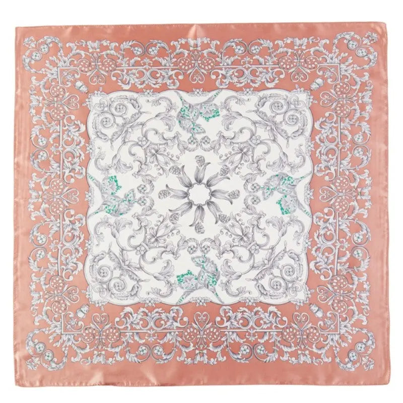 Floral Leaf Vines Pattern Scarf - Rust - SCARVES