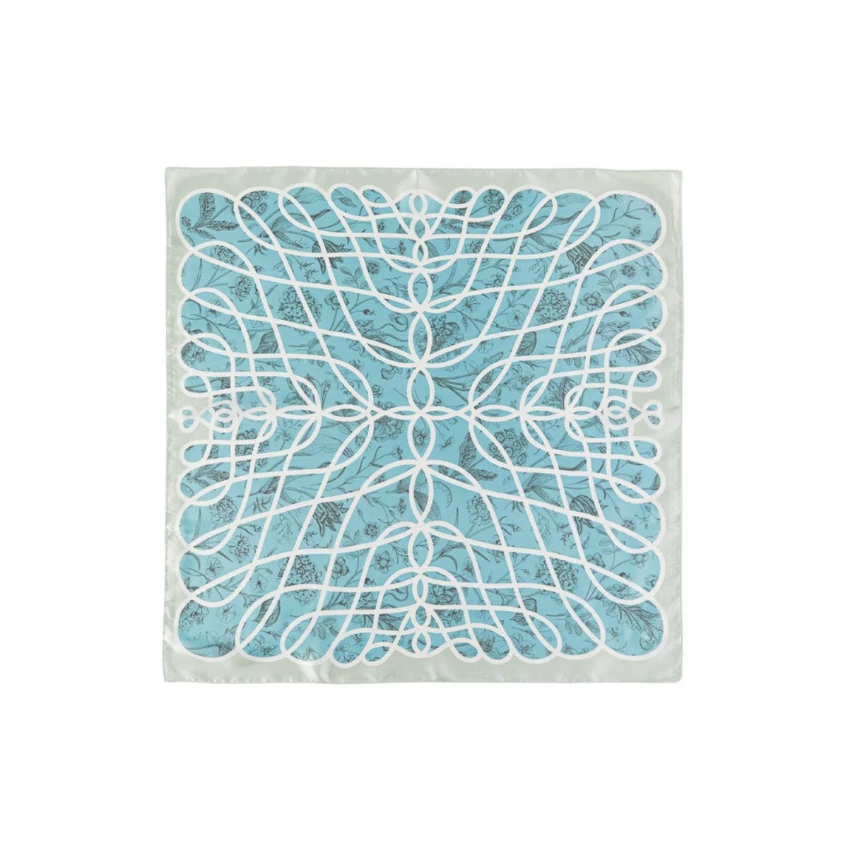 Floral Line Pattern Scarf - Blue - SCARVES
