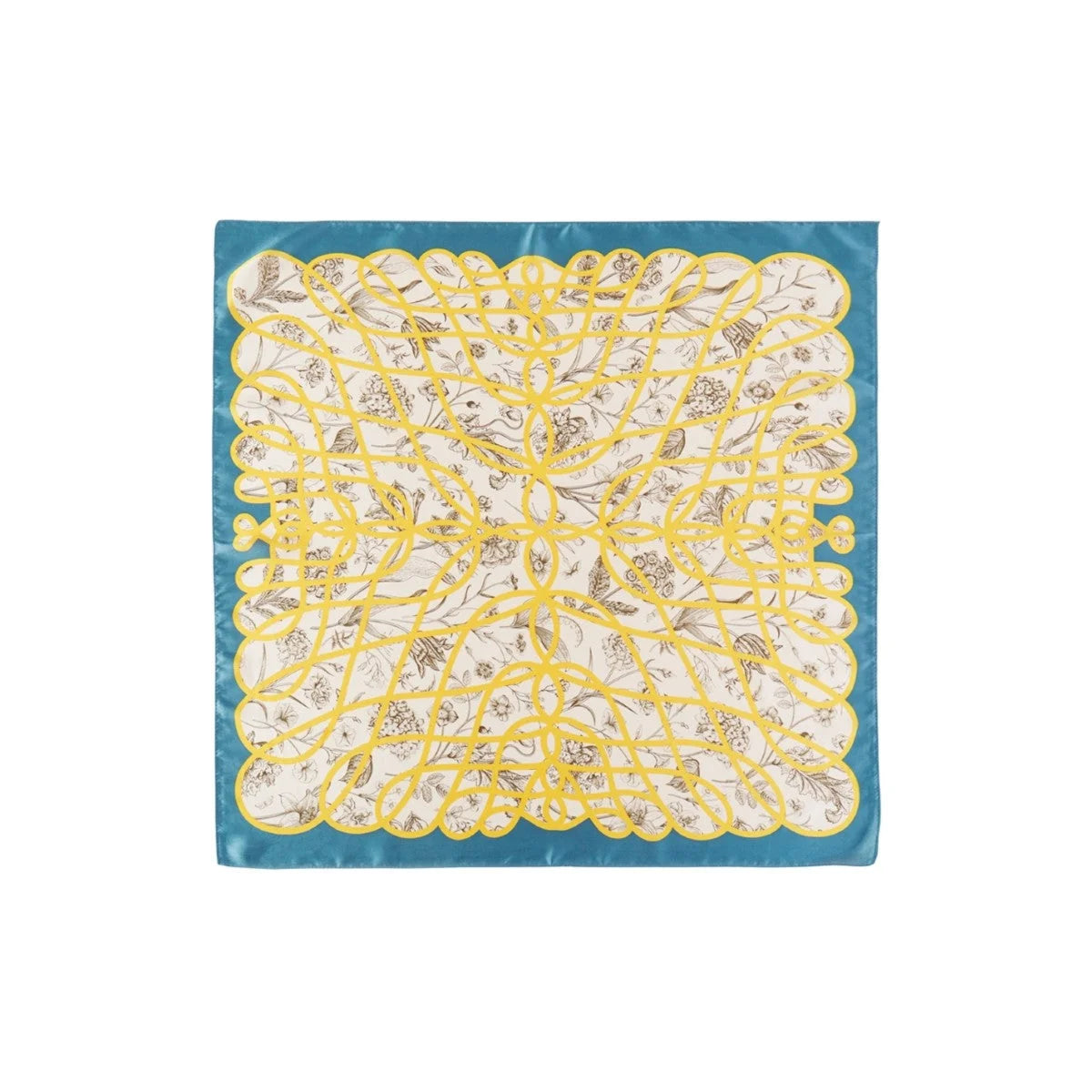 Floral Line Pattern Scarf - Teal - SCARVES