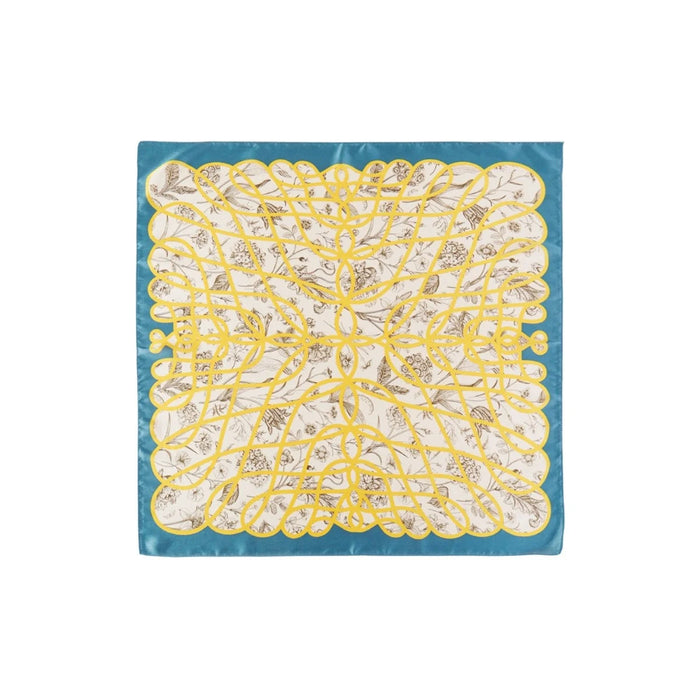 Floral Line Pattern Scarf - Teal