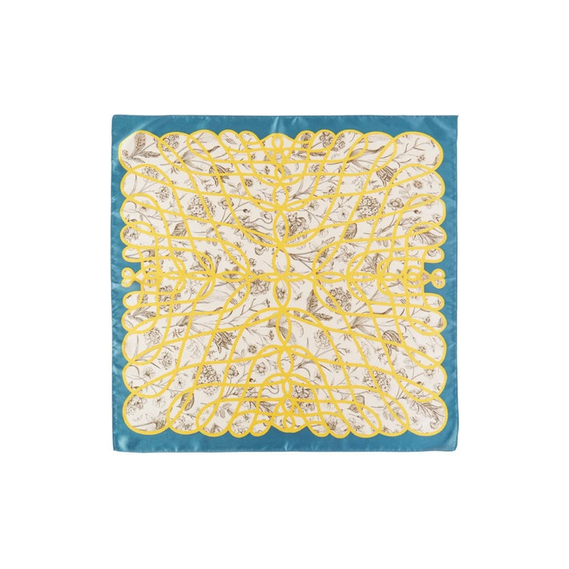 Floral Line Pattern Scarf - Teal - SCARVES