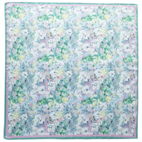 Floral Print Silky Bandana Neck Scarf with delicate floral pattern in soft pastels