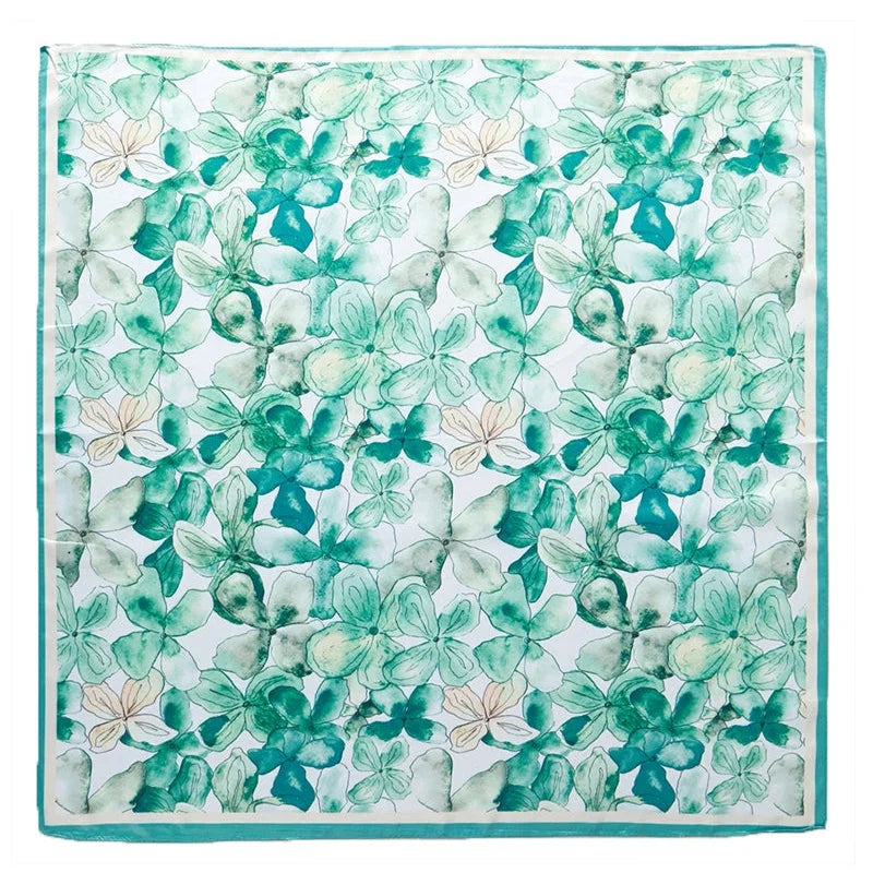 Floral Water Color Print Square Bandana Scarf - SCARVES