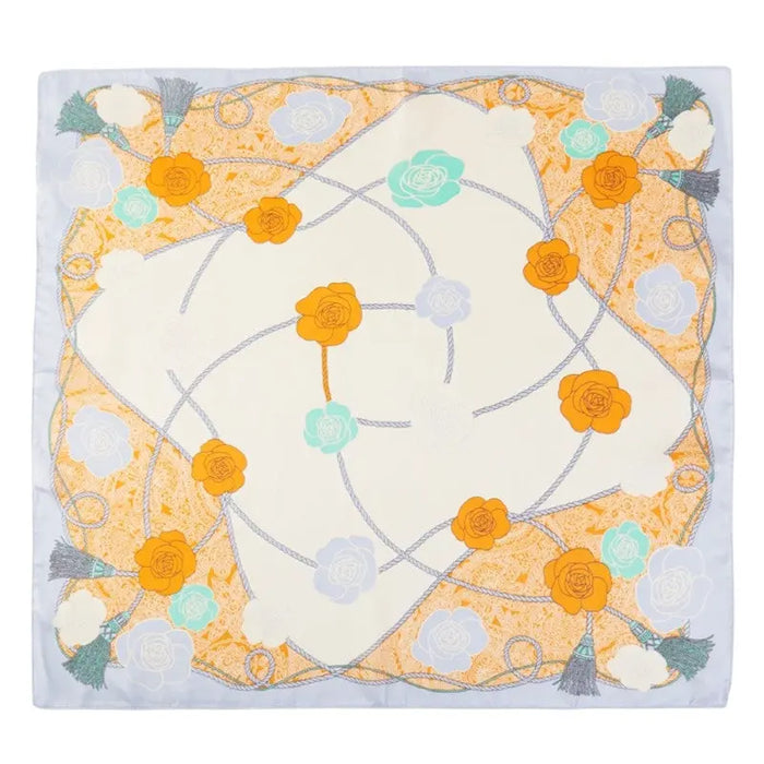 Flower And Rope Pattern Scarf - Blue - SCARVES