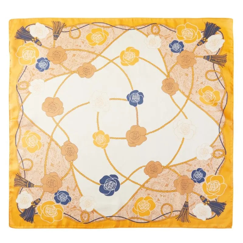 Flower And Rope Pattern Scarf - Orange - SCARVES