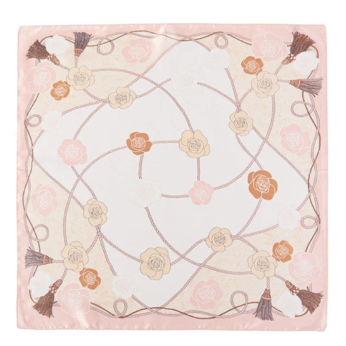 Flower And Rope Pattern Scarf - Pink