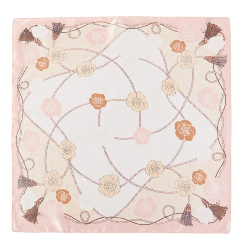 Flower And Rope Pattern Scarf - Pink - SCARVES