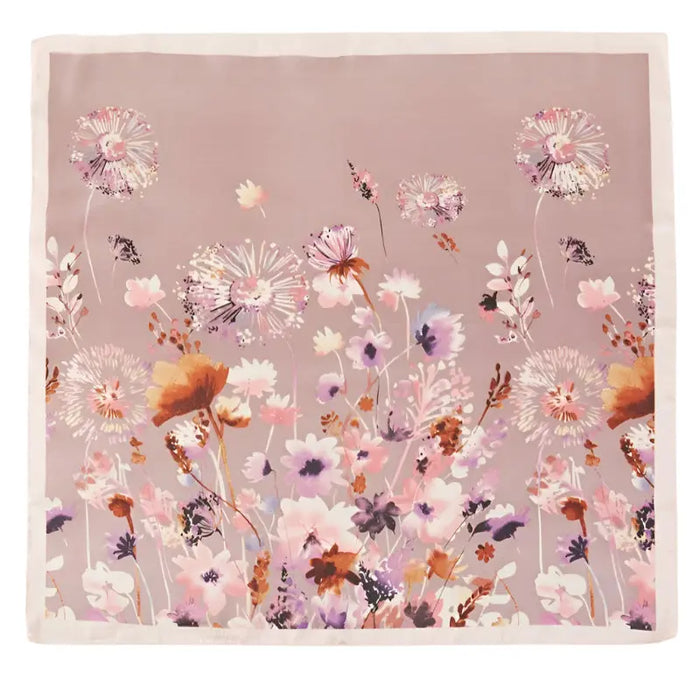 Flower Art Square Scarf - Pink - SCARVES
