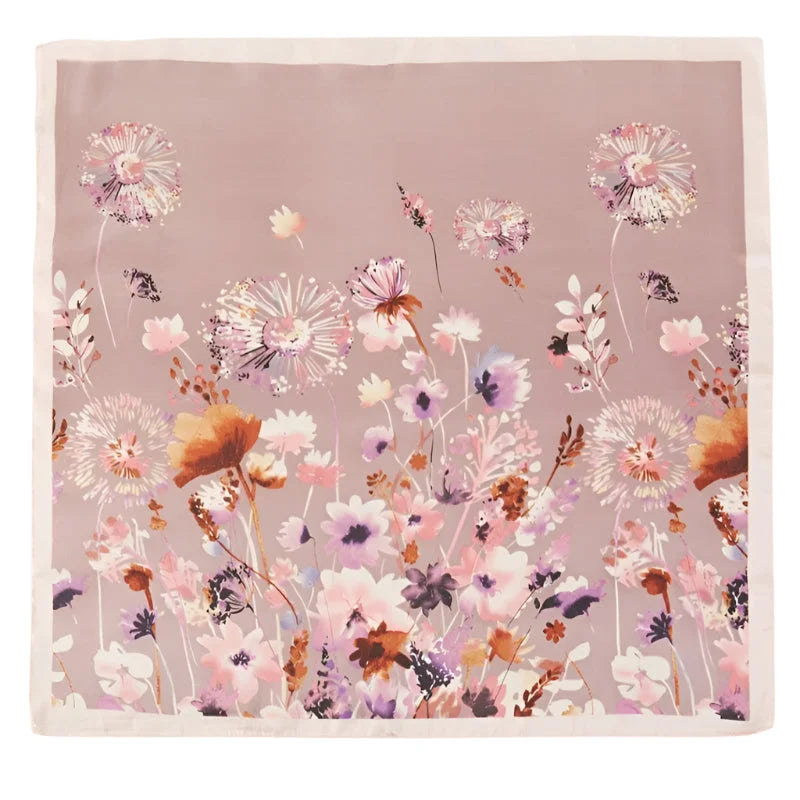 Flower Art Square Scarf - Pink - SCARVES