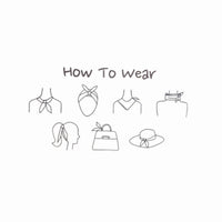 Simple sketch showing how to style a Flower Pattern Silky Scarf Wrap in different ways