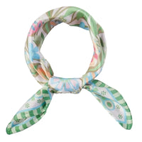 Multicolored patterned headband on a white background
