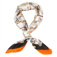 Flower With Butterfly Bandana Scarf - Orange - SCARVES