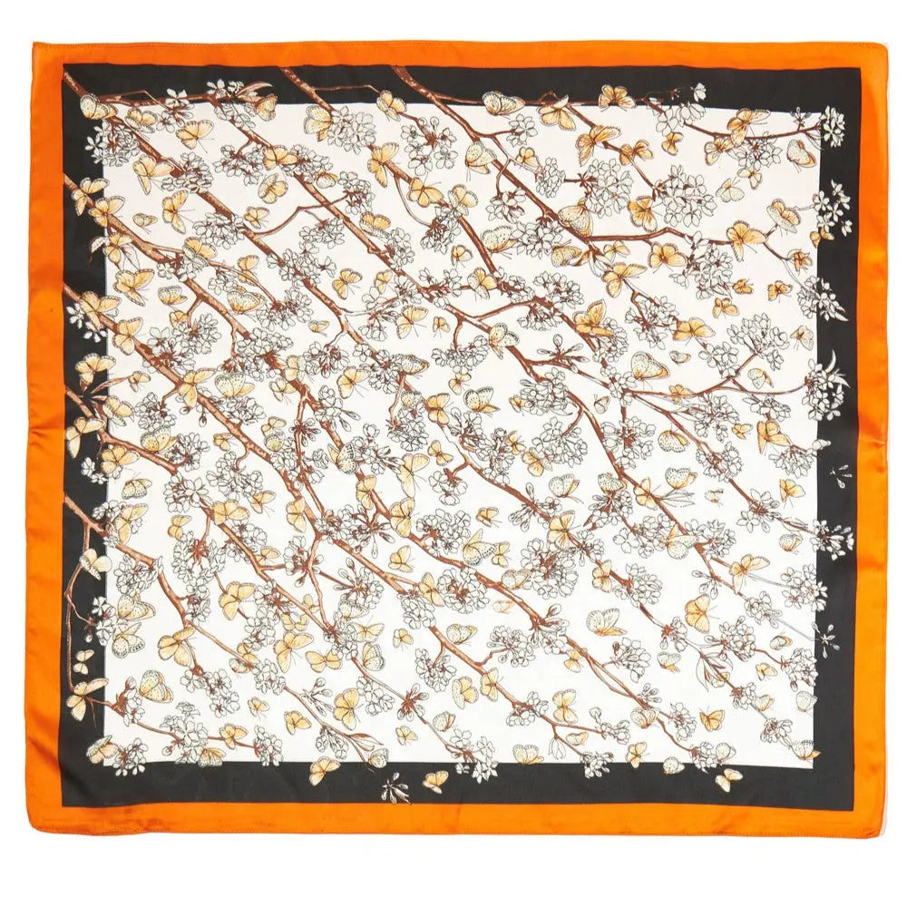 Flower With Butterfly Bandana Scarf - SCARVES