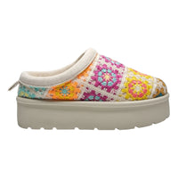 Colorful Frosty Platform Crochet Clog with thick white sole for stylish comfort