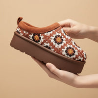 Frosty Platform Crochet Clog Slipper