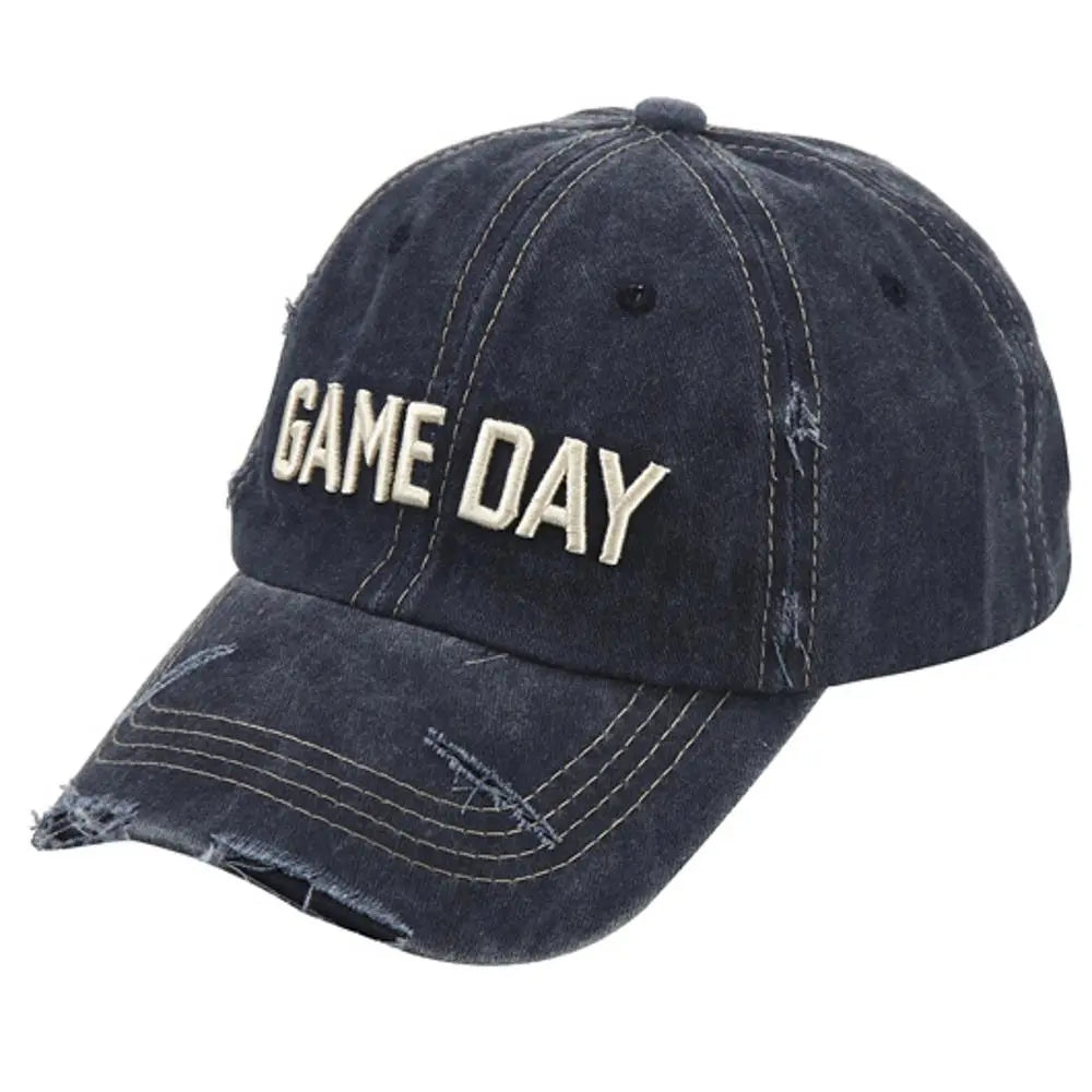 Distressed Game Day Trucker Hat Cap featuring a trendy day trucker design