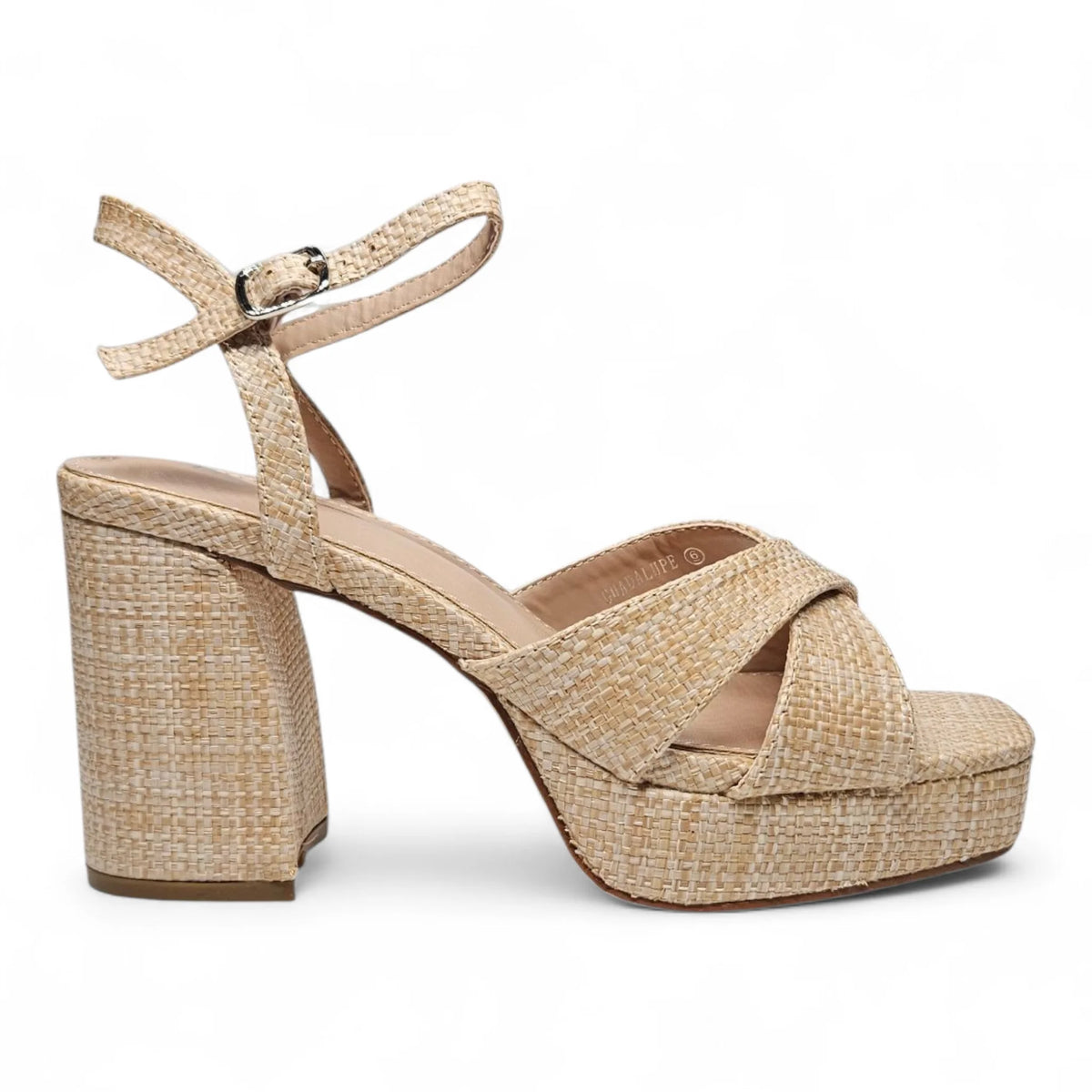 Guadalupe Platform Block Heels - Raffia / 5.5 - HEELS