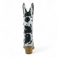 Hadie Cow Print Western Boots
