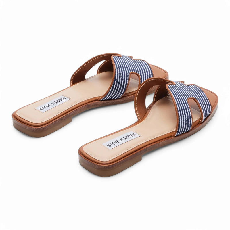 Striped Steve Madden Hadyn H Band Slide sandals for stylish summer wear