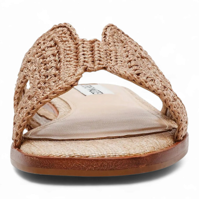 Steve Madden Hadyn woven slide sandal with geometric cutouts flat sandal style