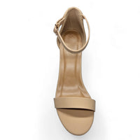 Beige high-heeled sandal with ankle strap from Head Over Heels collection