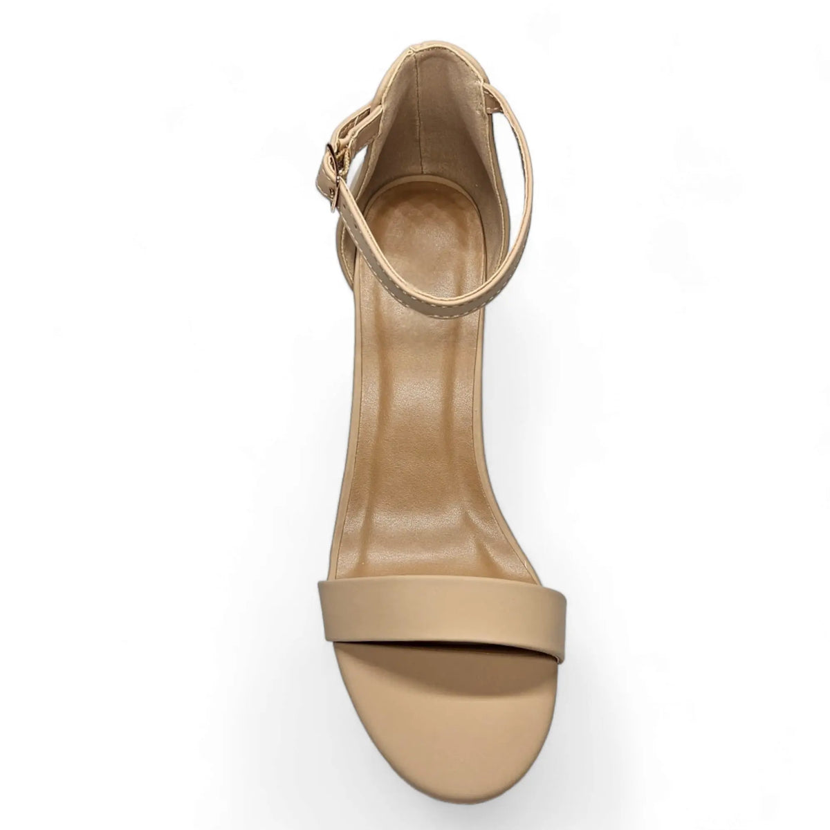 Beige high-heeled sandal with ankle strap from Head Over Heels collection