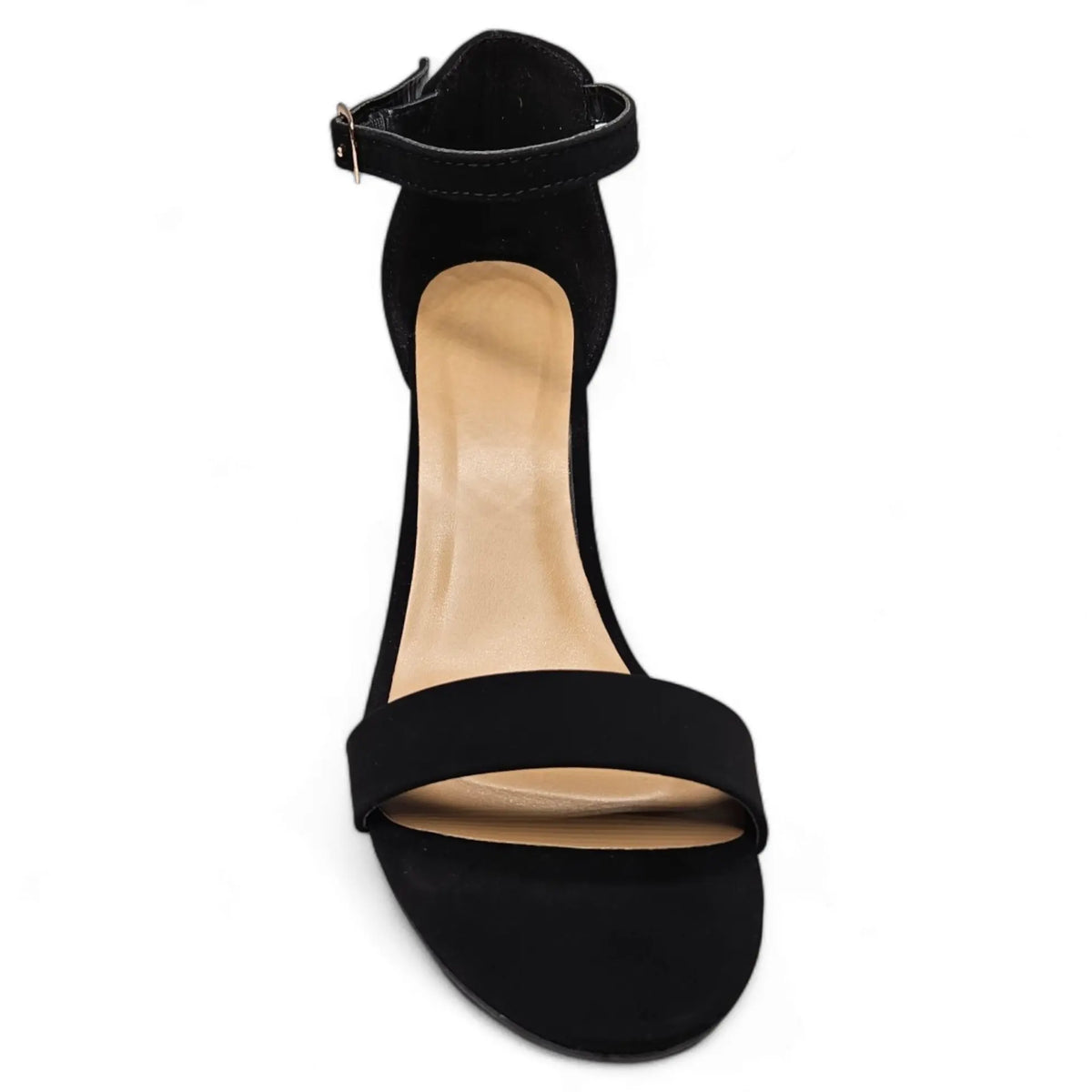 Black ankle-strap sandal with low heel from Head Over Heels for stylish comfort