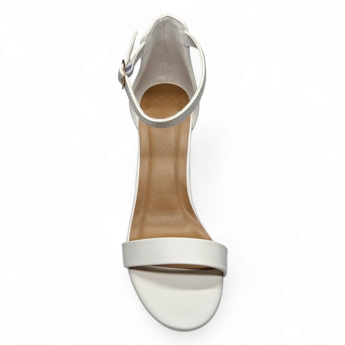 White leather ankle-strap block heel sandal from Head Over Heels