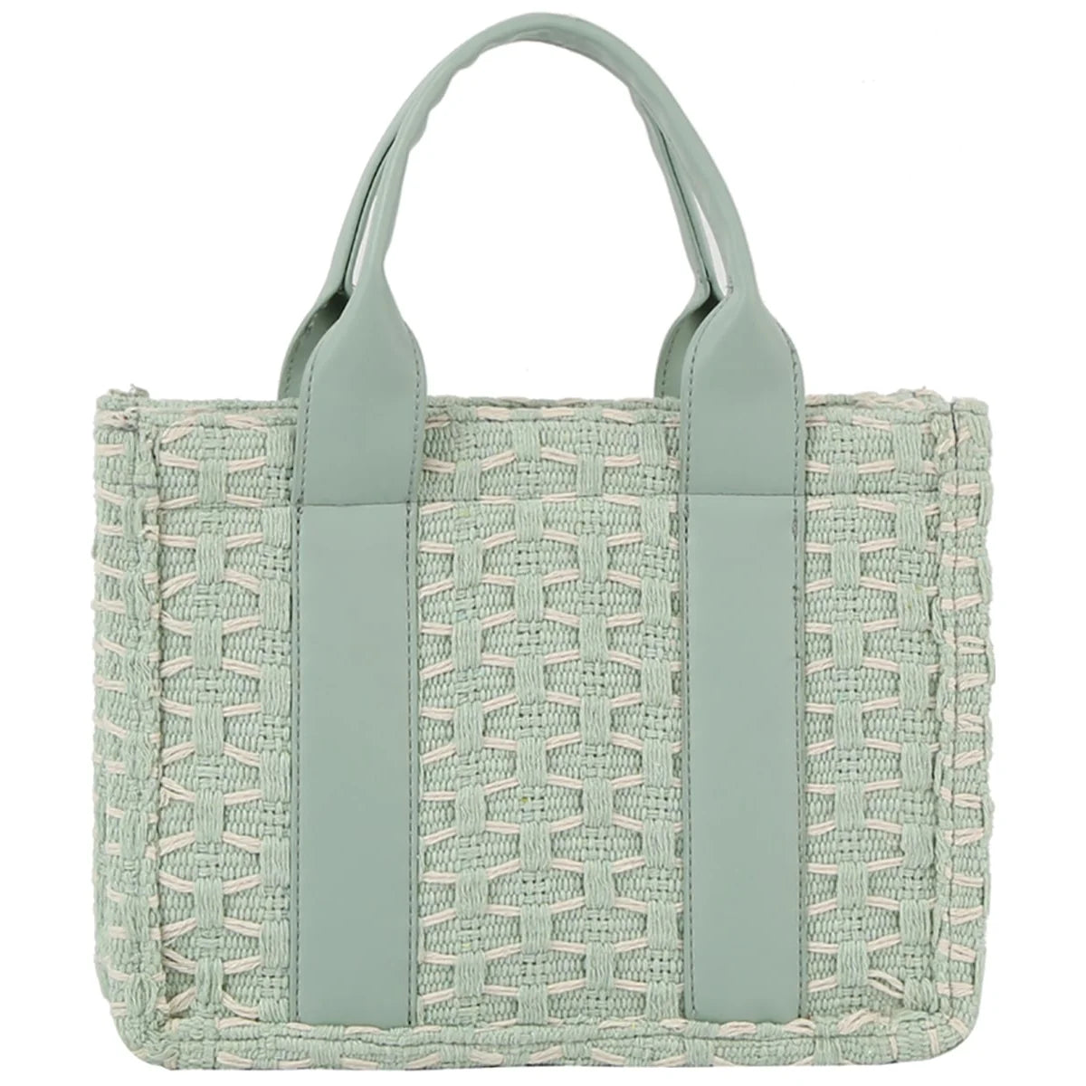 Mint green Honeycomb Tote Bag featuring a textured geometric pattern for stylish carry