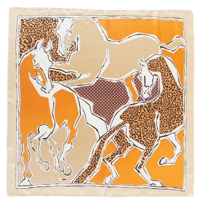 Horse Art Print Scarf - Orange