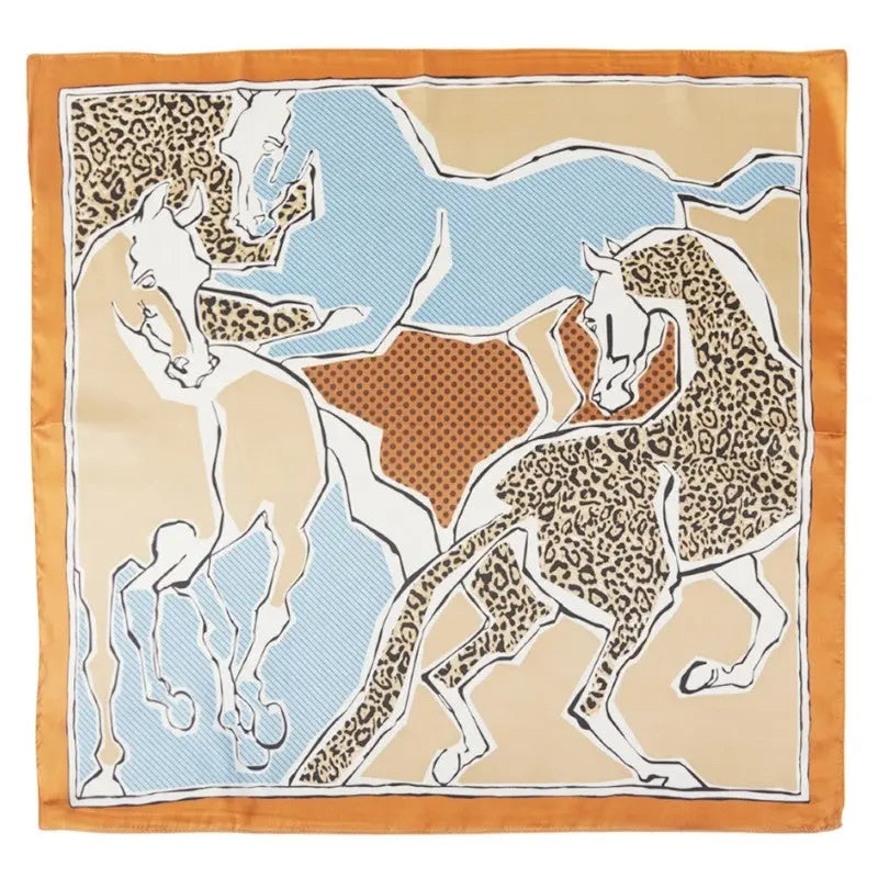 Horse Art Print Scarf - Taupe - SCARVES