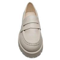 Beige leather Hutch Penny Loafer with chunky lug sole for stylish comfort