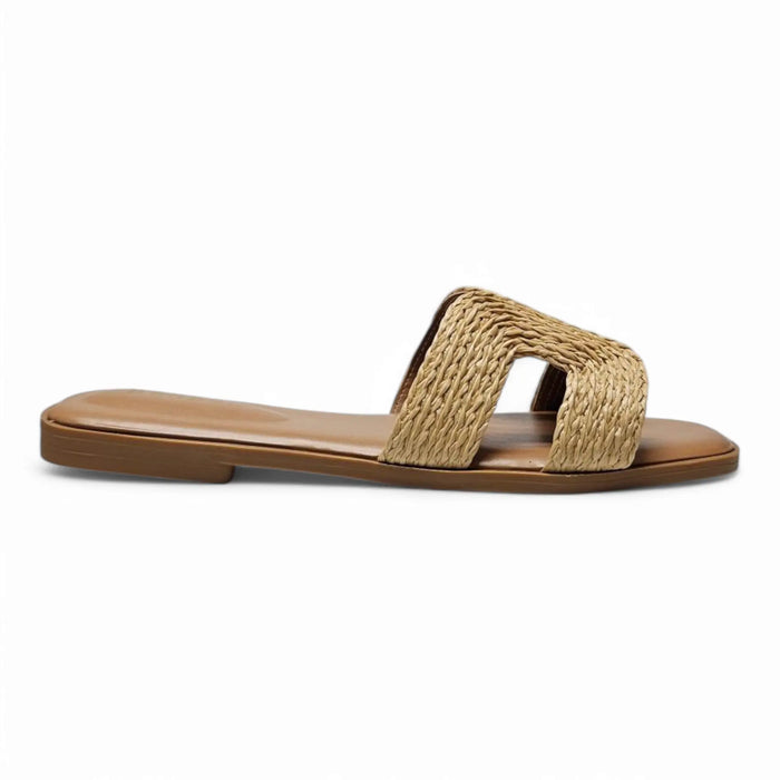 Woven slide sandal from the Idea Woven Natural Slide collection in natural tones