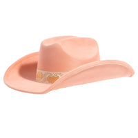 Intricate Border Pattern Band Cowboy Hat - Rust - FELT HAT