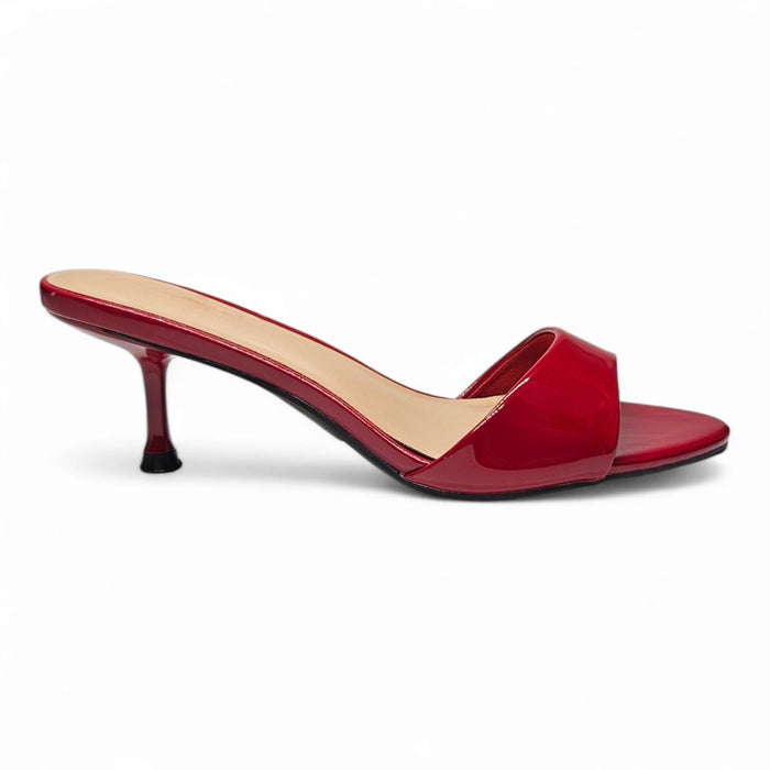 Jazzy Single Band Kitten Heel - Cherry Patent