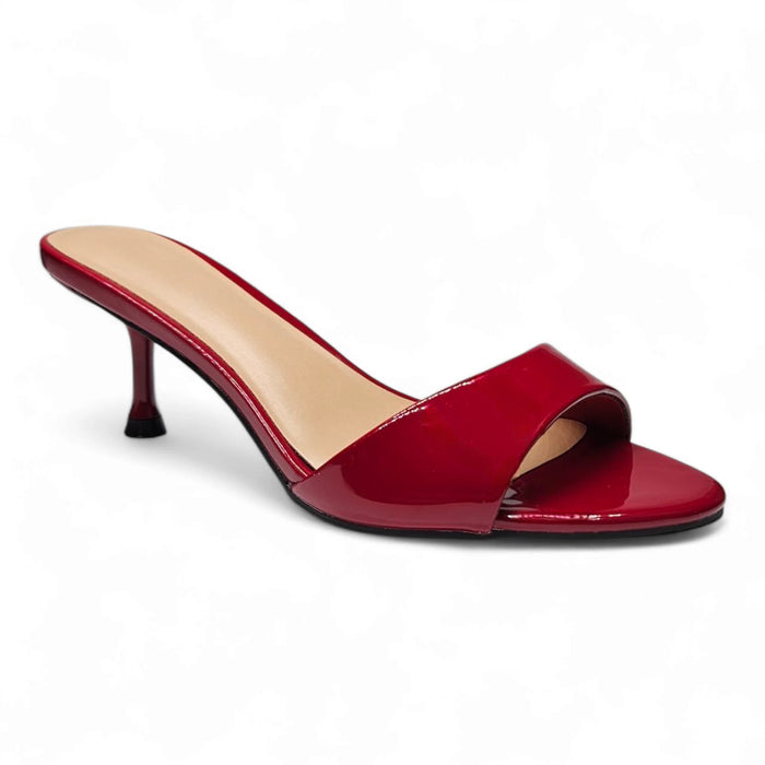 Jazzy Single Band Kitten Heel - Cherry Patent