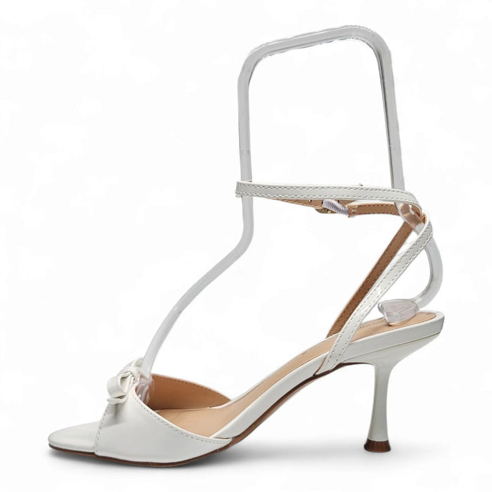 Joy Wide Band Bow Heels - White
