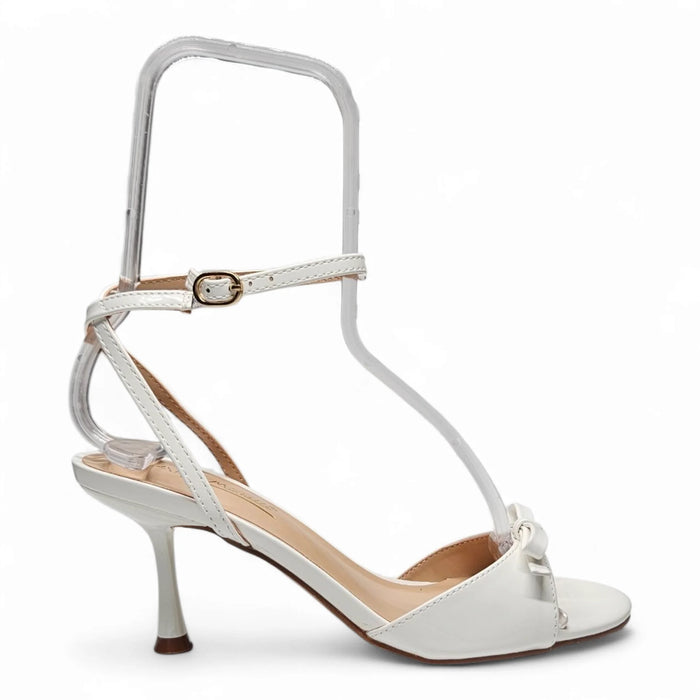 Joy Wide Band Bow Heels - White