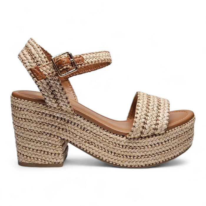 Jute Platform Castle Wedge - Natural Raffia