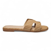 Kalyn H Band Slide - Raffia / 5 - SLIP-ONS & FLATS