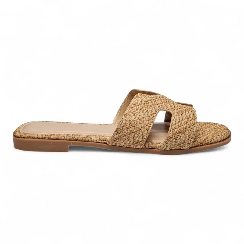 Kalyn H Band Slide - Raffia / 5 - SLIP-ONS & FLATS